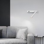 Applique liseuse moderne lampe de lecture murale r�glable chevet mural avec interrupteur spot mural blanc ...