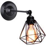 Applique mural industrielle design forme cage diamant ajustable lampe de plafond métal luminaire pour ... Applique mural industrielle design forme cage diamant ajustable lampe de plafond métal luminaire pour ...
