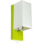 Applique murale abat jour tissu blanc socle metal vert lampe 1 spot lumière led Applique murale abat jour tissu blanc socle metal vert lampe 1 spot lumière led