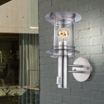 Applique murale en acier inoxydable d�tecteur de mouvement �clairage ext�rieur lanterne murale applique ...