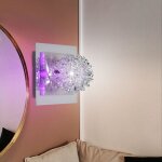 Applique murale chrom�e, boule tress�e, lampe de salon, lampe de couloir, acier bross�, led d�corative ...