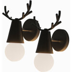 Applique murale cratif moderne en fer luminaire lampe murale antlers cerf e27 pour chambre d'enfant ...