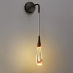 Applique murale cr�ative en forme de larme, suspension murale en aluminium � t�te unique avec abat - ...