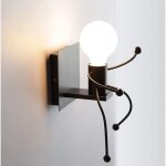 Comely - applique murale cr�ative vintage, lampe murale en fer r�tro, d�coration artistique e27 pour ...