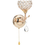 Applique murale en cristal pour chambre � coucher avec douille e26, lampe de chevet ronde et moderne ...