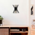 Applique murale design noire, forme sablier sinop