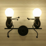 Applique murale double petit gens fer branloire , lampe de mur simple poup�e de mode 2 homme luminaires ...