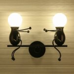 Applique murale double petit gens fer branloire , lampe de mur simple poupe de mode 2 homme luminaires ...