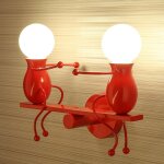 Applique murale double petit gens fer branloire , lampe de mur simple poupe de mode 2 homme luminaires ...