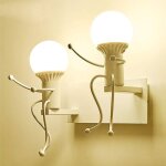 Applique murale e27 pour chambre d'enfants, appliques murales cr�ative de dessin anim� r�tro fer vintage ...