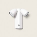 Applique murale ext�rieure led 12w aluminium avec d�tecteur de mouvement pir abel 2 spots blanc