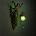 Applique murale f�erique, applique murale mythique, avec cristal d�poli, veilleuse th�matique, lumi�re ...