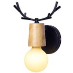 Applique murale en fer bois, moderne lampe de mur simple e27 40w pour chambre, salon, restaurant, cuisine, ...