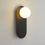 Applique murale globe en verre, lampe murale moderne, applique g�om�trique, luminaire mural g9 avec abat ...