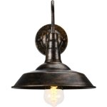 Applique murale industriel en mtal fer forg, lampe clairage interieur extrieur e27 luminaire ? rouille ...