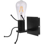 Applique murale industrielle r�tro en m�tal noir e27 (ampoule non incluse)