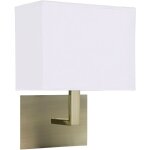 Applique murale d'int�rieur � 1 ampoule en laiton antique avec abat - jour rectangulaire blanc, e27 - ...