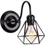 Applique murale intérieur design cage diamant rétro vintage luminaire eclairage noir 1pcs Applique murale intérieur design cage diamant rétro vintage luminaire eclairage noir 1pcs
