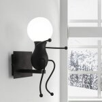 Applique murale interieur e27 cr�atifs petit gens fer lampe de mur pour bar chambre � coucher cuisine ...