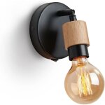 Applique murale int�rieur industrielle en bois vintage lampe murale 360� rotative r�tro spot mural avec ...