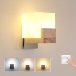Applique murale int�rieur, lampe murale led dimmable en bois 20w, applique murale moderne 3 temp�ratures ...