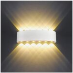 Applique murale interieur led 12w blanc en aluminium, lampe murale moderne up down spot lampe pour salon ...