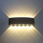 Applique murale interieur led 12w noir en aluminium, lampe murale moderne up down spot lampe pour salon ...