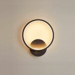 Devenirriche - applique murale interieur led 13w lampe murale ronde noir blanc chaud 3000k moderne pour ...