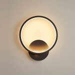 Applique murale interieur led 14w, applique murale design ronde noir, lampe murale , blanc chaud pour ...