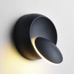 Applique murale d'int�rieur led blanc chaud 7 w, moderne, cr�ative, 2 en 1, en fer forg� (noir) [�conomie ...