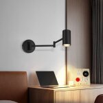 Applique murale d'int�rieur noir lot de 2 gbly �clairage mural vintage spot mural chambre � coucher avec ...