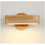 Applique murale d'int�rieur vintage en bois, luminaire de salle de bain moderne, lampe de chevet marron ...