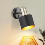 Applique murale int�rieure lampe murale vintage - spot mural couloir noir eclairage mural industriel ...