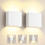 Applique murale int�rieure led 6w, 2 pack lampe exterieur murale blanc angle de faisceau r�glable 3000k ...