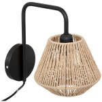 Atmosphera ? applique murale jily beige 28x19cm ? corde tress�e en mat�riau naturel ? douille e27 ? lumi�re ...