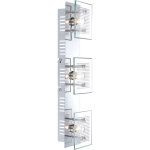 Applique murale lampe de salon lampe de salon lampe de chambre, 3 flammes, plaque de verre chrom�e blanche, ...