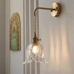 Applique murale, lampe murale vintage avec abat - jour en verre, lustre d�coratif en m�tal, lampe suspendue ...