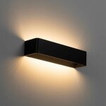 Kosilum - applique murale led 12w compatible avec variateur - noire 37 cm - quadra