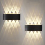 Applique murale led lot de 2 gbly appliques murales d'ext�rieur noires - lampe d'ext�rieur 7 w - ip65 ...
