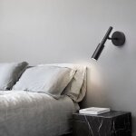 Applique murale led 5w interieur lampe de chevet murale noir liseuse de chevet rotatif lumi�re variable ...
