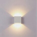 Applique murale led 6w moderne int�rieure, dimmable, blanc chaud 3000k, bo�tier blanc, �clairage de d�coration ...
