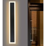 Applique murale led exterieur - eclairage mural ip65 etanche 50cm noir lampe extrieure moderne 3000k ...