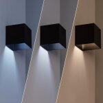 Applique murale led extrieure solaire eros avec dtecteur de mouvement radar ip65 6000k blanc froid