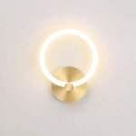 Applique murale led int�rieur or moderne lampe de chevet ronde 19cm salon couloir applique murale chambre ...