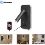 Applique murale led, liseuse de chevet avec interrupteur, port de charge usb, �clairage d'ambiance r�glable ...
