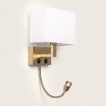 Applique murale m�tal avec flex led de lecture waldorf laiton