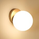 Applique murale moderne, applique murale e27 boule, lampe murale interieur de mur abat - jour en verre ...