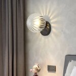 Applique murale moderne lampe murale interieur de mur abat - jour en verre �15cm pour chambre salon