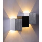 Applique murale moderne led lampe murale interieur luminaire murale m�tal d�coration noir 6w lumi�re ...