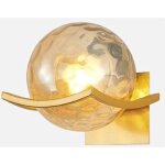 Applique murale moderne du milieu du si�cle en verre martel� boule d'ambre dor�e miroir de courtoisie ...